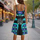GB-HW000899 Bear Claw Native American Women Spaghetti Strap Dress