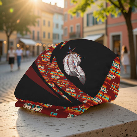 GB-HW000969 Feather Native American Jeff Cap