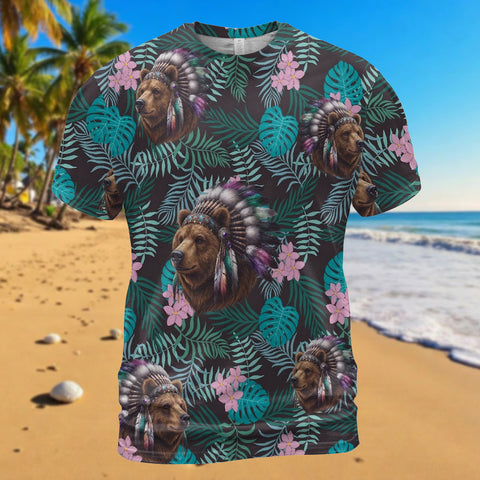 GB-HW001012v2 Bear Chief Native American 3D T-shirt