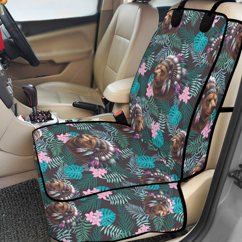GB-HW001012v2 Bear Chief Native American Waterproof Car Front Seat Cover for Pet