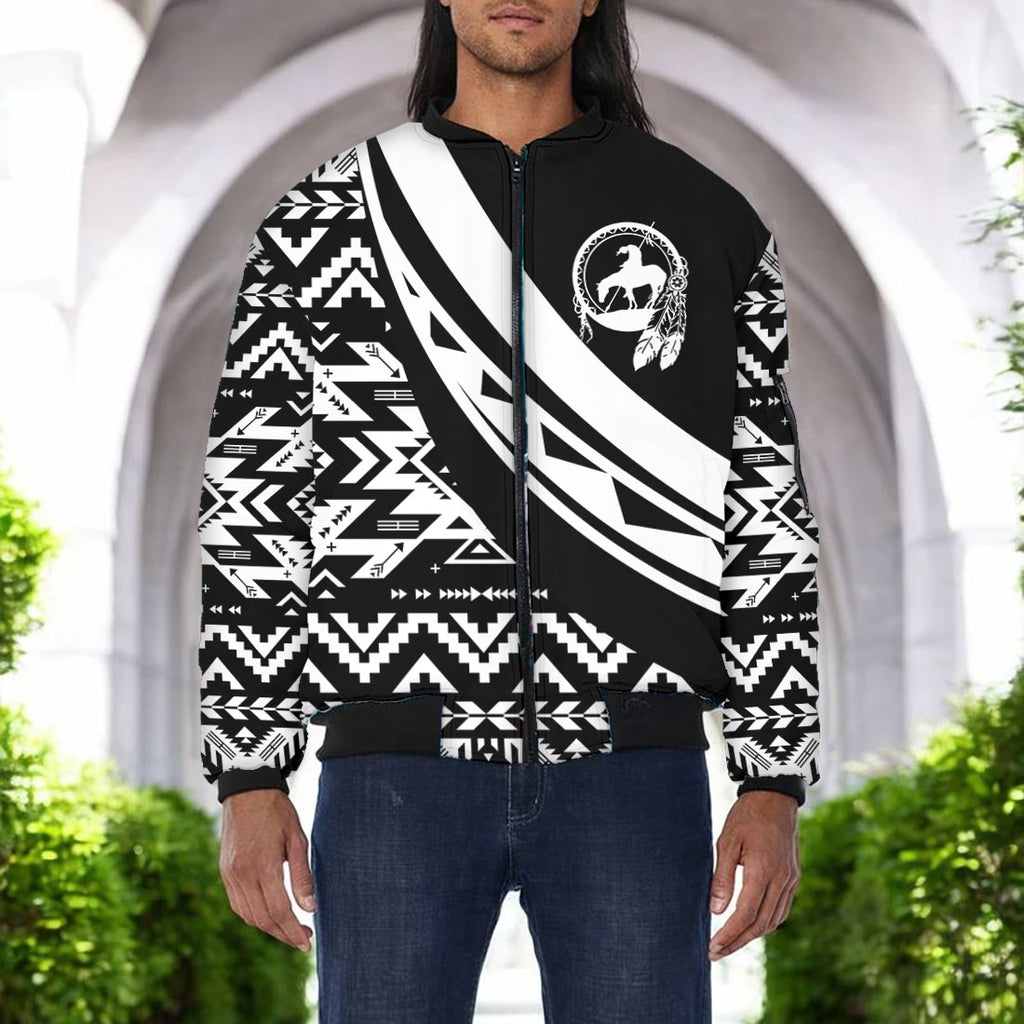 GB-HW001108 Native American Bomber Jacket With Sleeve Pocket