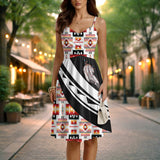 GB-HW001119 Feather Native American Women Spaghetti Strap Dress