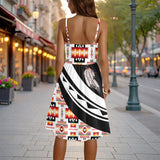 GB-HW001119 Feather Native American Women Spaghetti Strap Dress