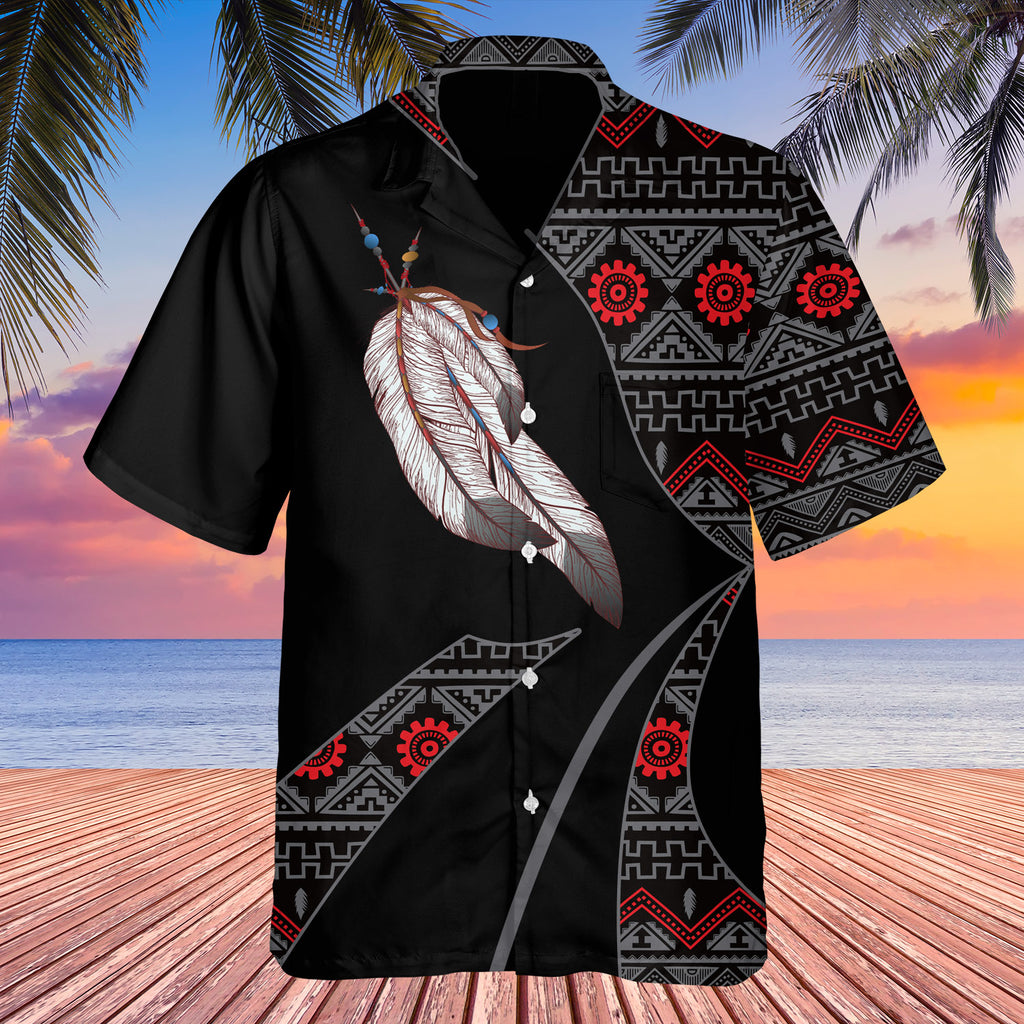 GB-HW0011201 Tribe Design Native American Hawaiian Shirt 3D