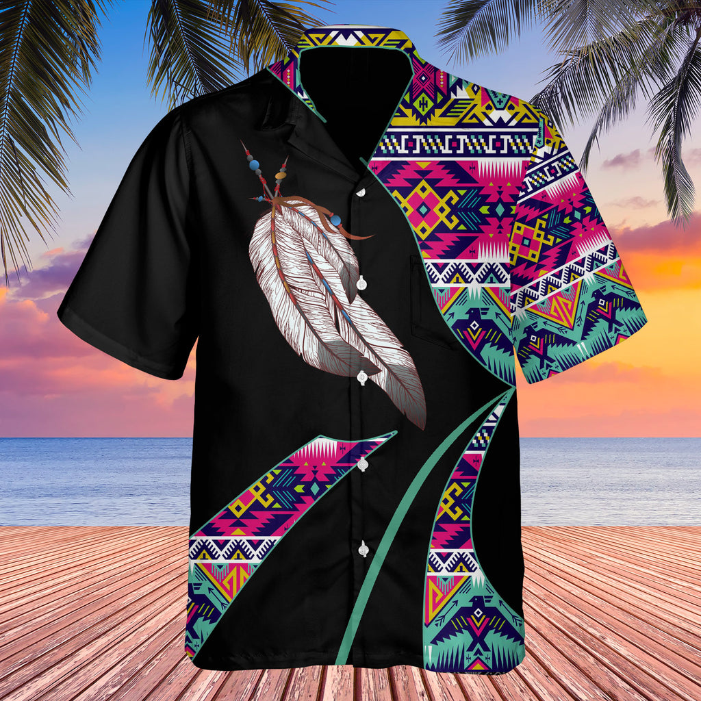 GB-HW0011202 Tribe Design Native American Hawaiian Shirt 3D