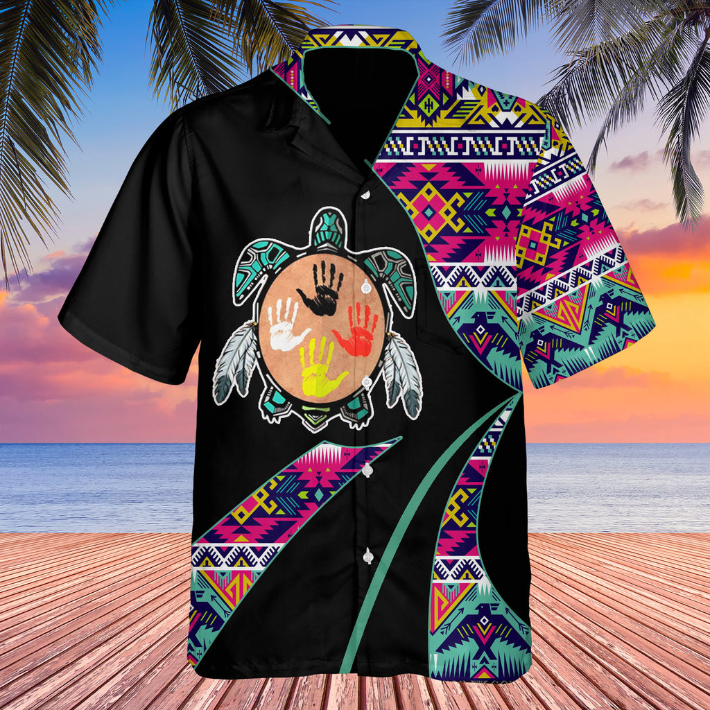 GB-HW0011205 Tribe Design Native American Hawaiian Shirt 3D