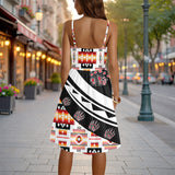 GB-HW001120 Bear Claw Native American Women Spaghetti Strap Dress