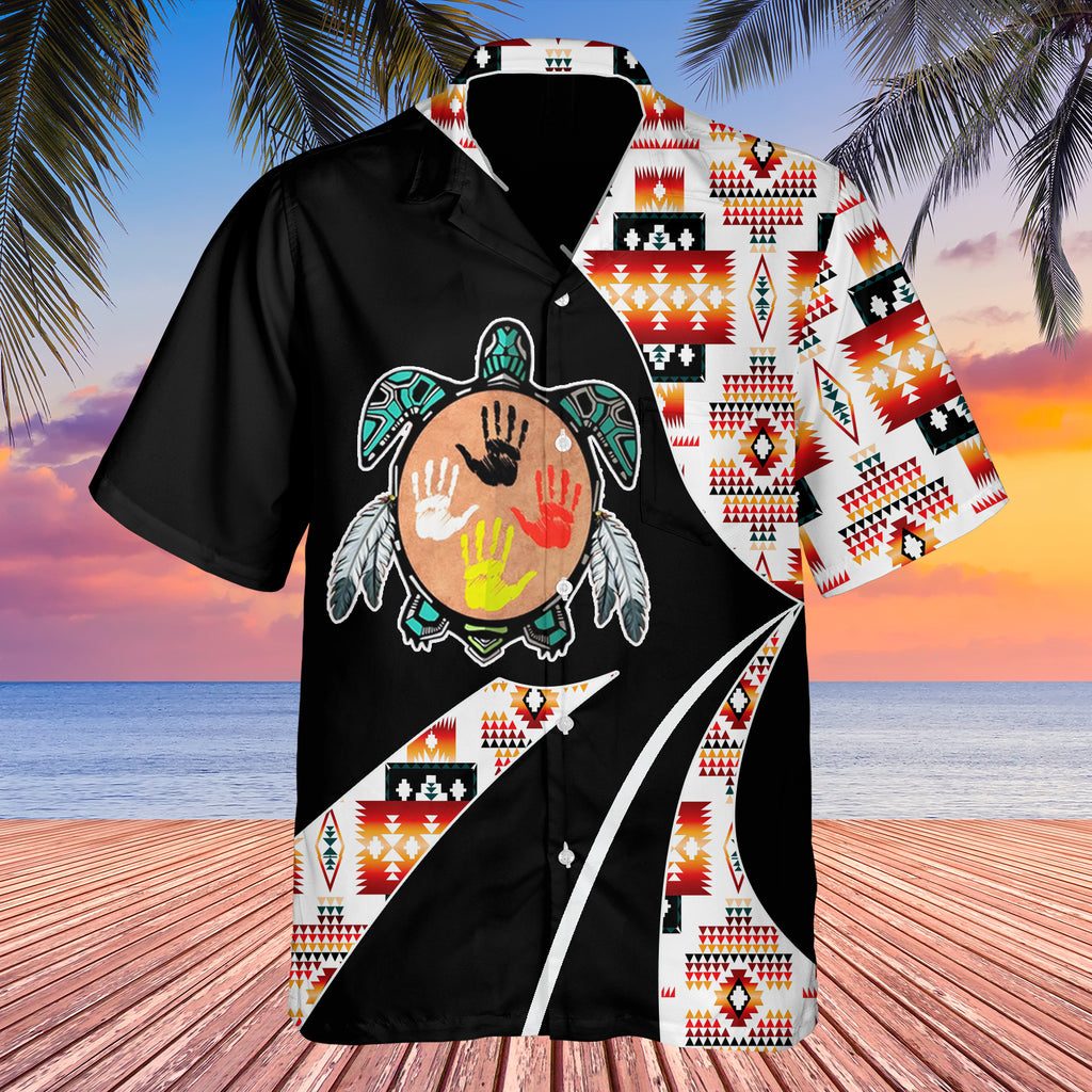 GB-HW0011215 Tribe Design Native American Hawaiian Shirt 3D