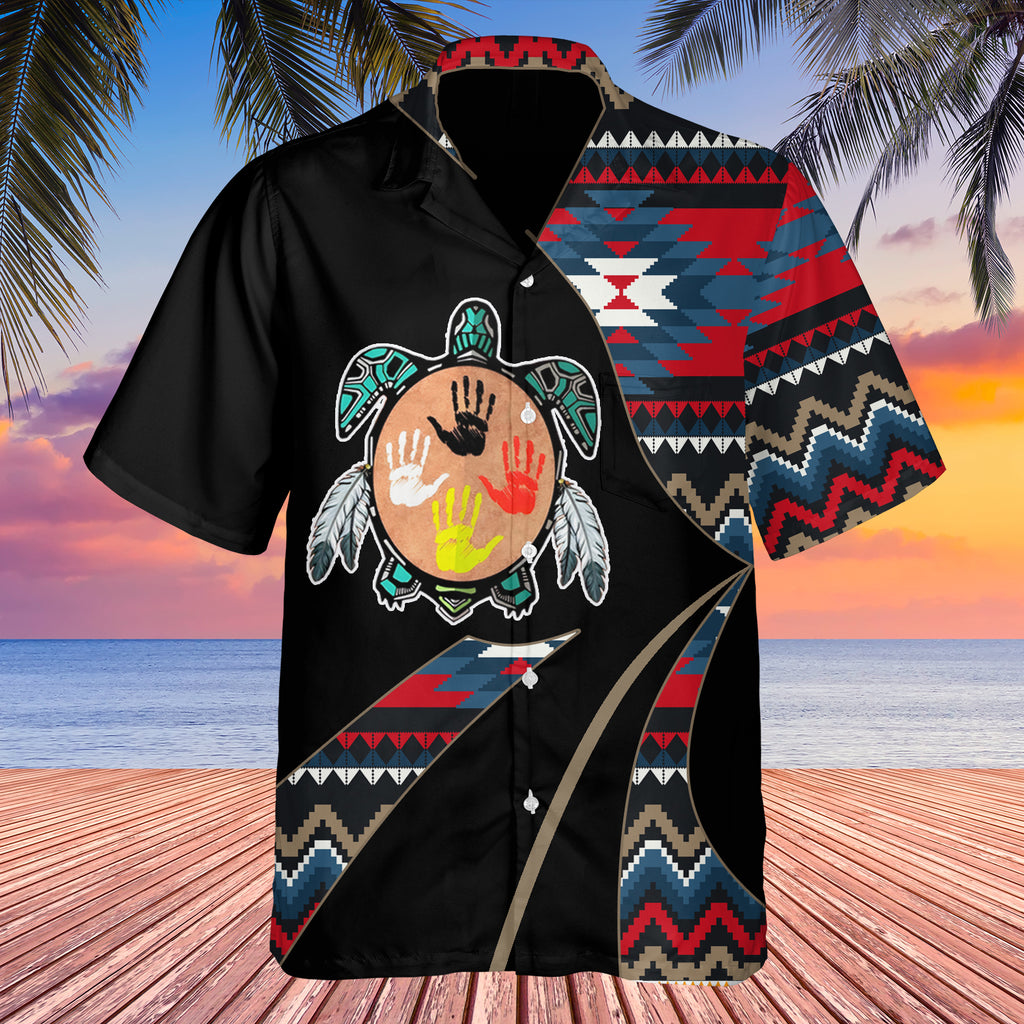 GB-HW0011216 Tribe Design Native American Hawaiian Shirt 3D