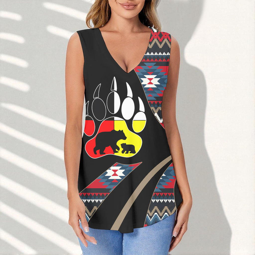 GB-HW0011218 Mama Bear Native American Women Sports Vest