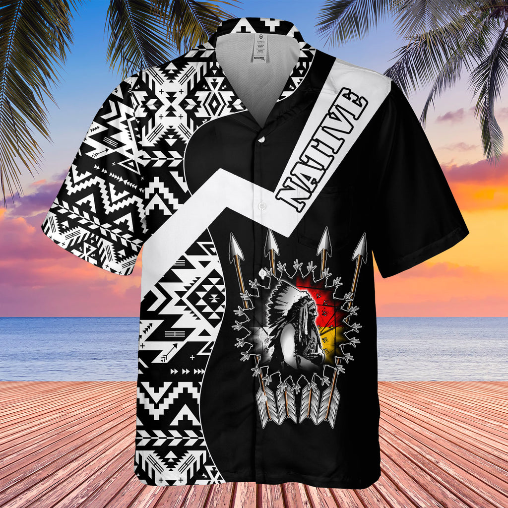 GB-HW0011227 Chief Arrow Native American Hawaiian Shirt 3D