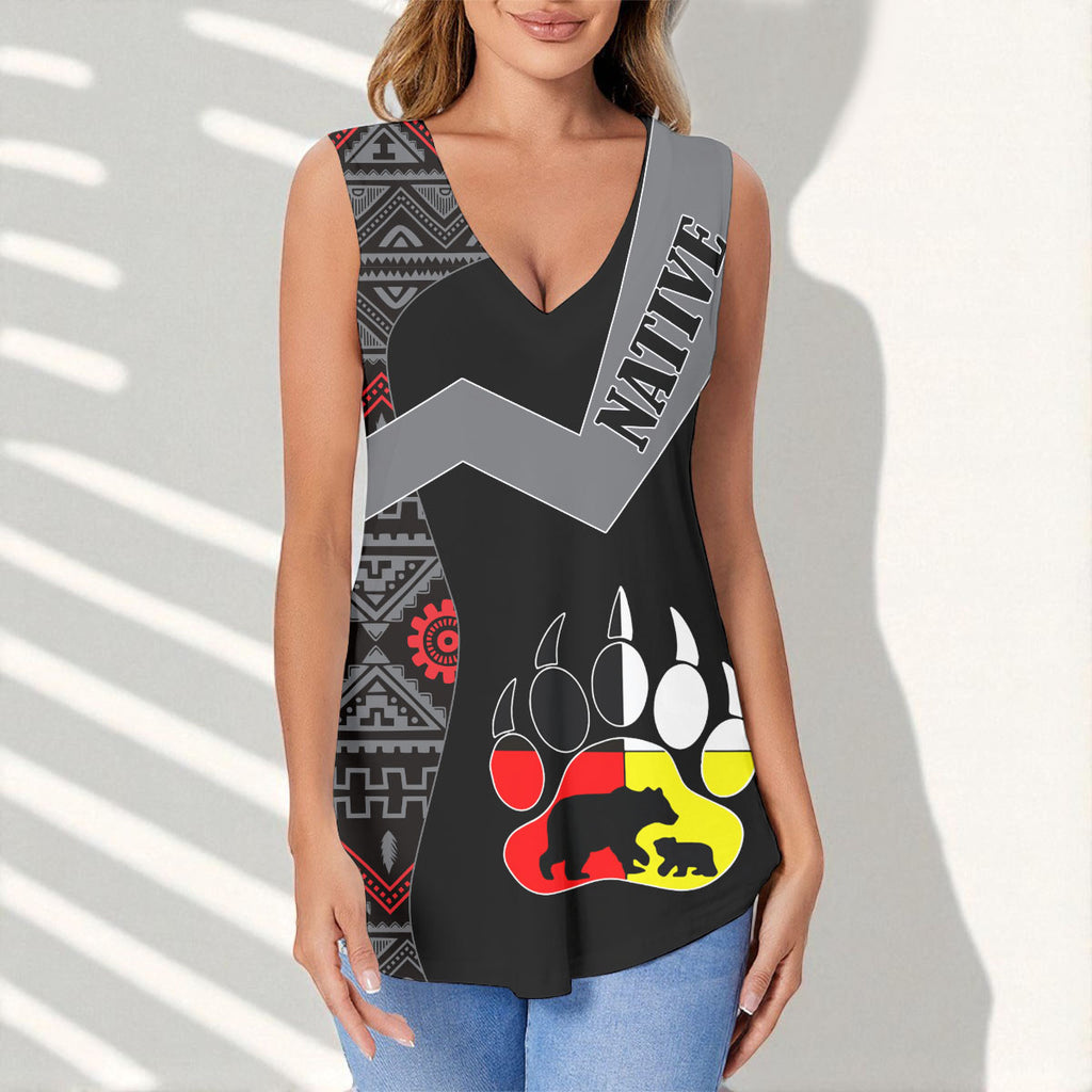 GB-HW0011231 Mama Bear Native American Women Sports Vest