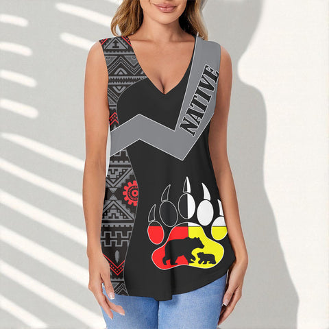 GB-HW0011231 Mama Bear Native American Women Sports Vest