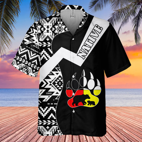 GB-HW0011232 Mama Bear Pattern Native American Hawaiian Shirt 3D