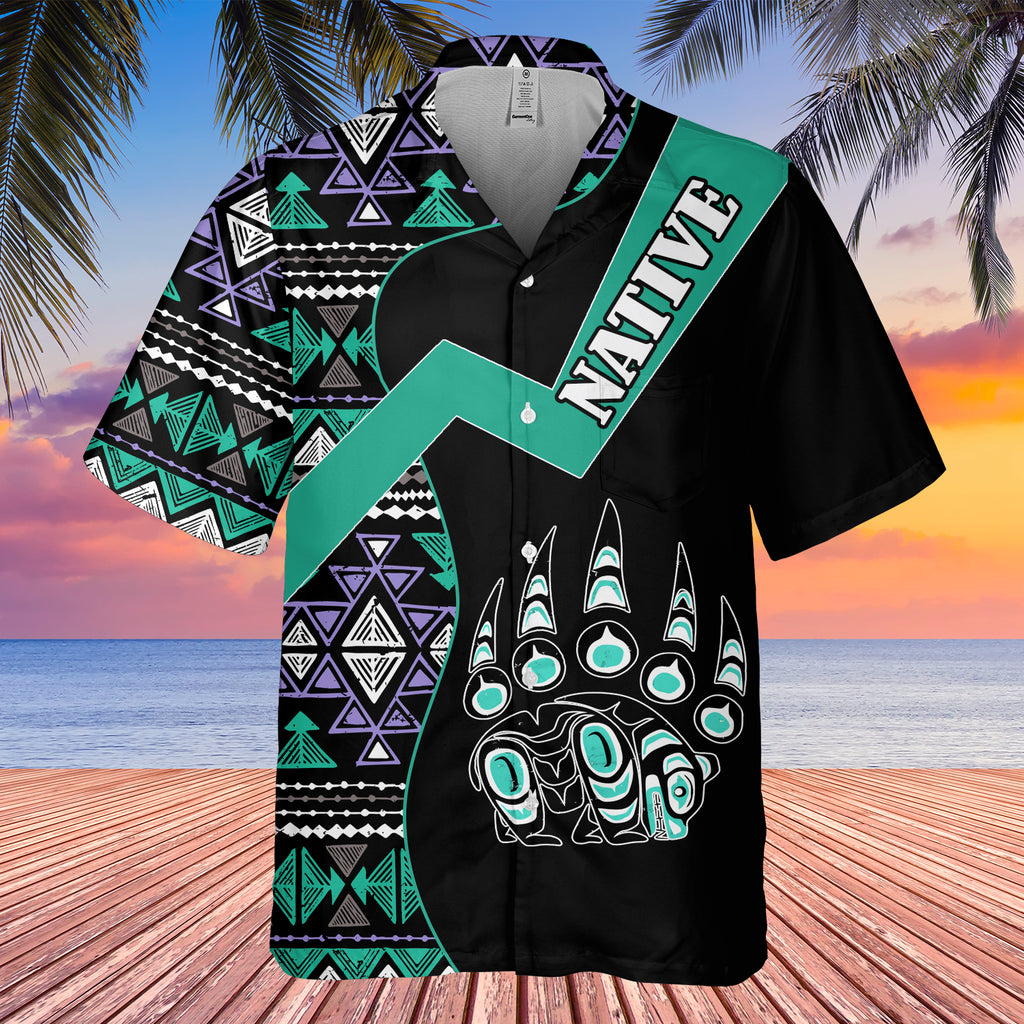 GB-HW0011236 Bear Symbol Pattern Native American Hawaiian Shirt 3D