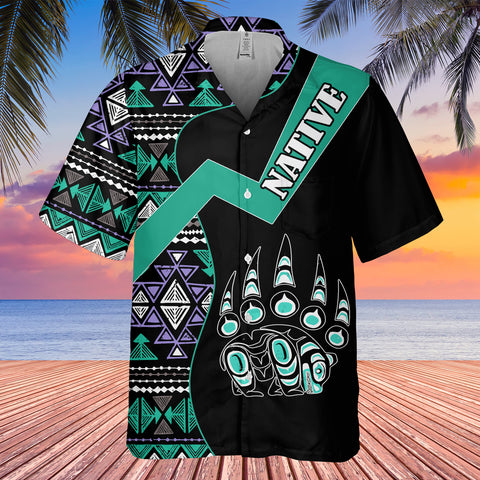 GB-HW0011236 Bear Symbol Pattern Native American Hawaiian Shirt 3D