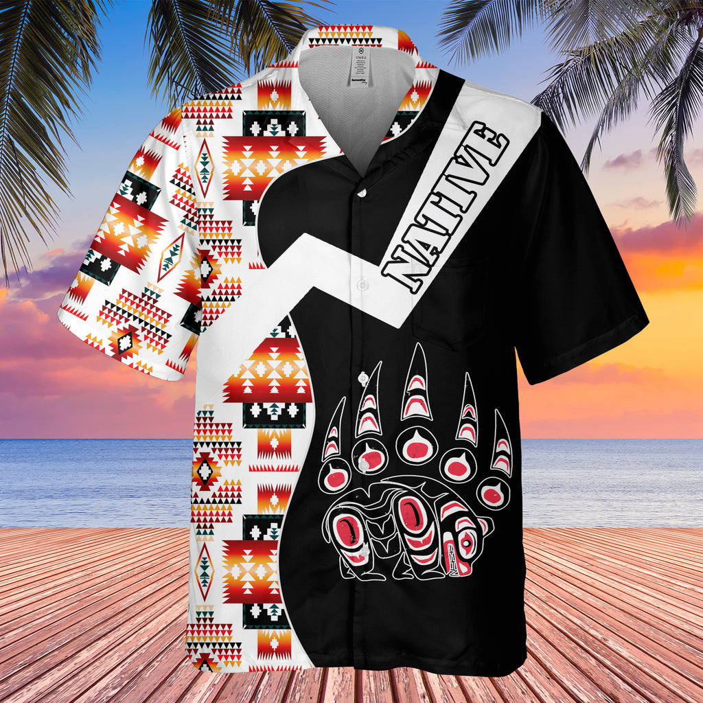 GB-HW0011237 Bear Symbol Pattern Native American Hawaiian Shirt 3D