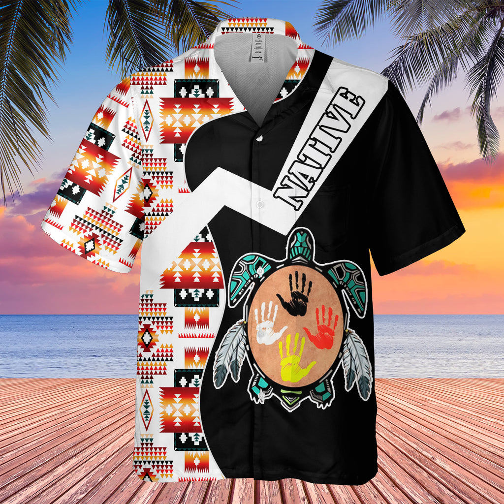 GB-HW0011242 Tribal Turtle Spirit Native American Hawaiian Shirt 3D