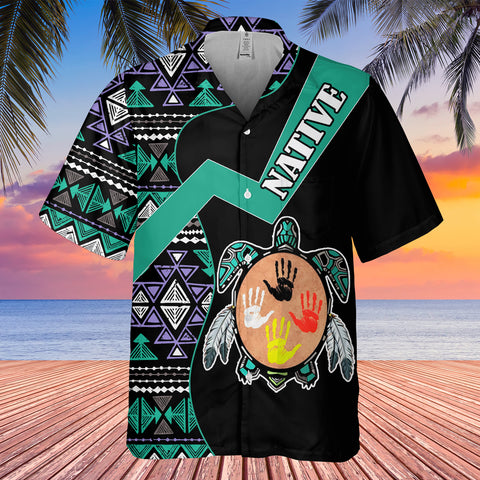 GB-HW0011244 Tribal Turtle Spirit Native American Hawaiian Shirt 3D