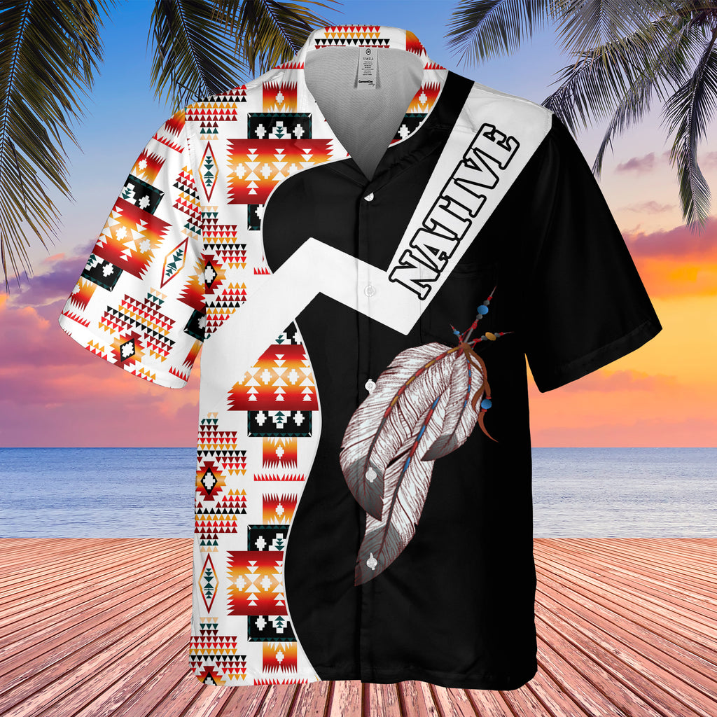 GB-HW0011246 Feather Native American Hawaiian Shirt 3D