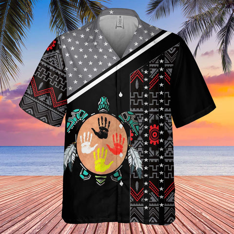 GB-HW0011256 Tribal Turtle  Native American Hawaiian Shirt 3D