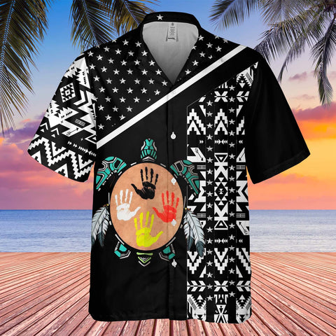 GB-HW0011257 Tribal Turtle  Native American Hawaiian Shirt 3D