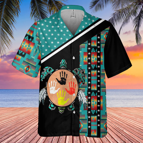 GB-HW0011258 Tribal Turtle  Native American Hawaiian Shirt 3D