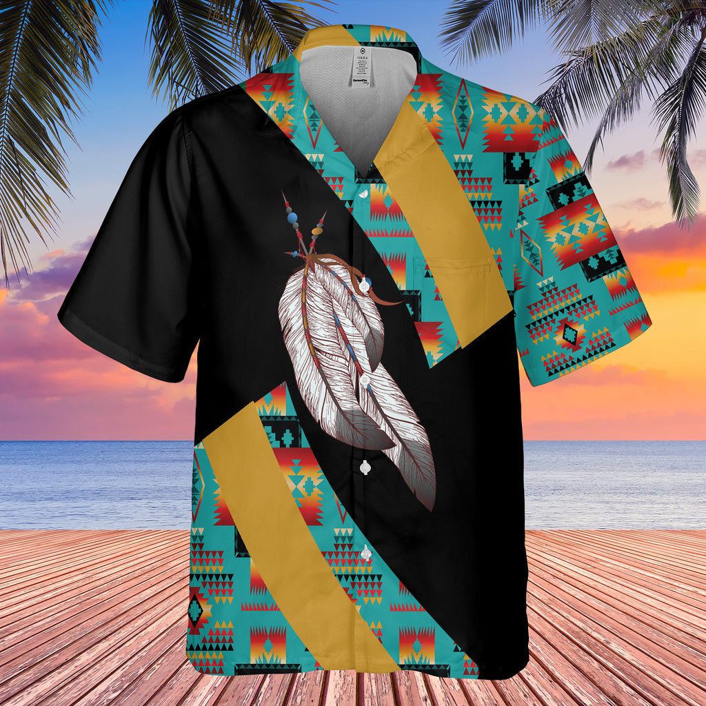 GB-HW001125 Tribe Design Native American Hawaiian Shirt 3D