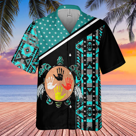 GB-HW0011260 Tribal Turtle  Native American Hawaiian Shirt 3D