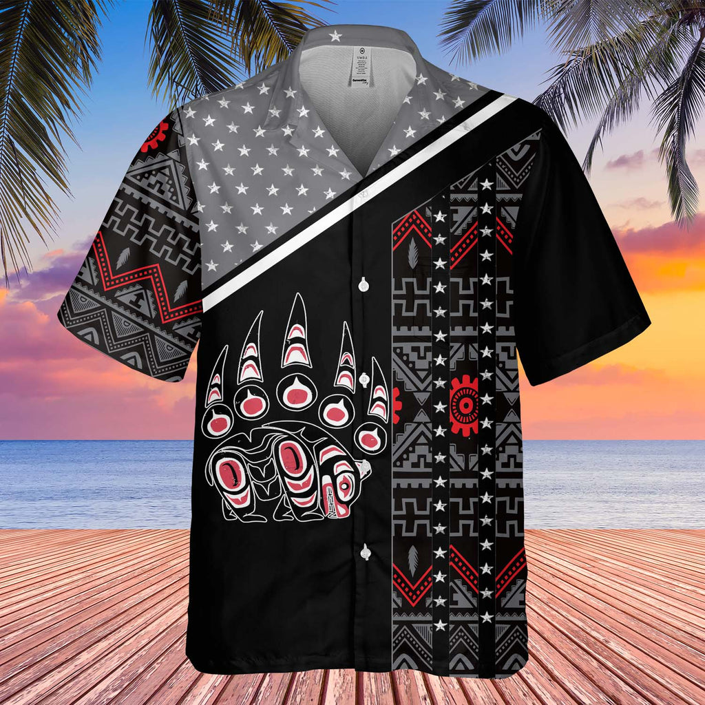 GB-HW0011263 Bear Symbol Pattern Native American Hawaiian Shirt 3D