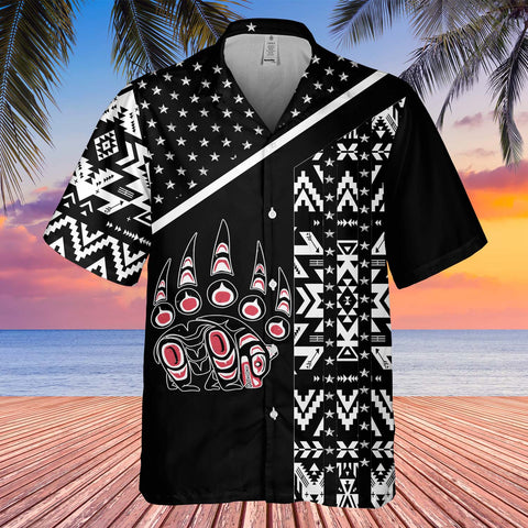 GB-HW0011264 Bear Symbol Pattern Native American Hawaiian Shirt 3D