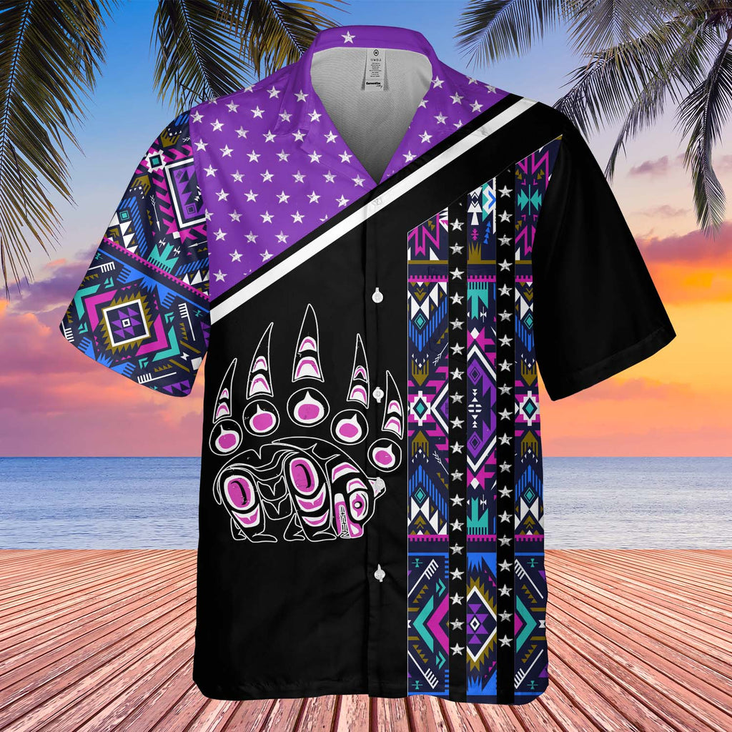 GB-HW0011265 Bear Symbol Pattern Native American Hawaiian Shirt 3D