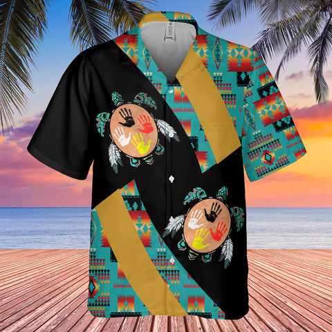 GB-HW001126 Tribe Design Native American Hawaiian Shirt 3D