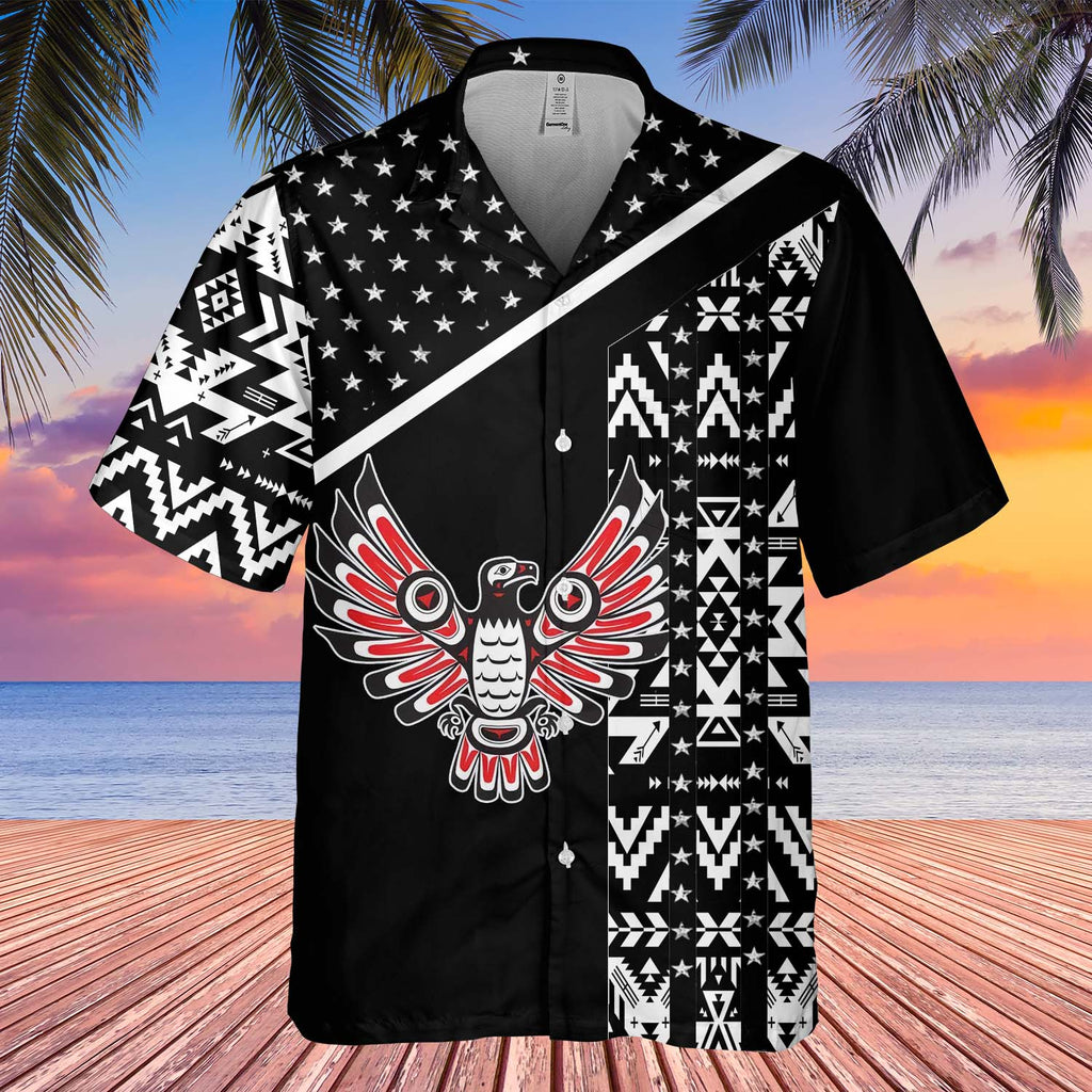 GB-HW0011271 Thunderbird Pattern Native American Hawaiian Shirt 3D