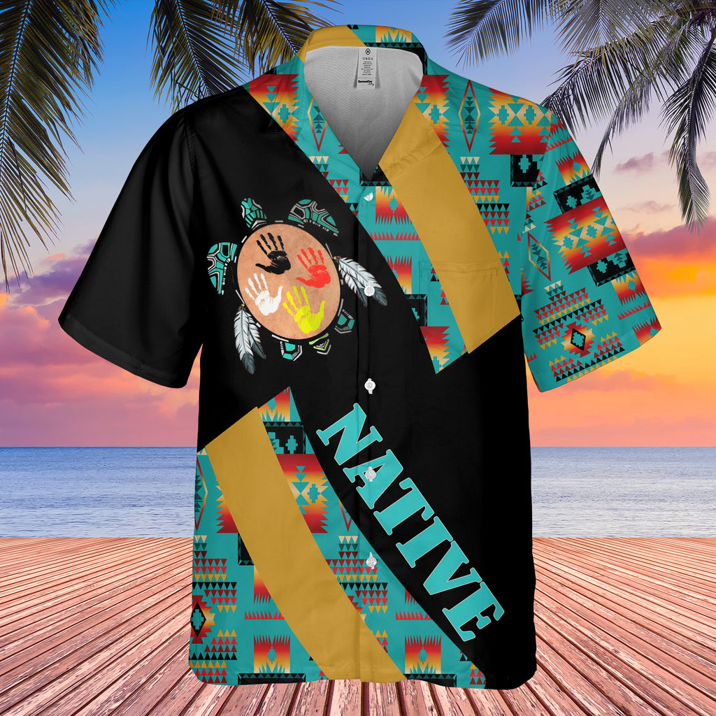 GB-HW001127 Tribe Design Native American Hawaiian Shirt 3D