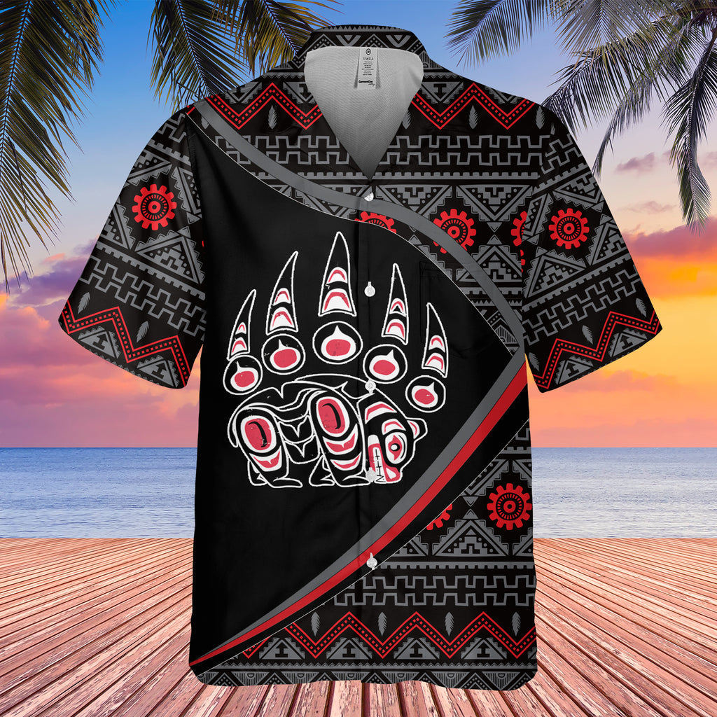 GB-HW0011283 Bear Symbol  Pattern Native American Hawaiian Shirt 3D