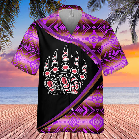 GB-HW0011285 Bear Symbol  Pattern Native American Hawaiian Shirt 3D