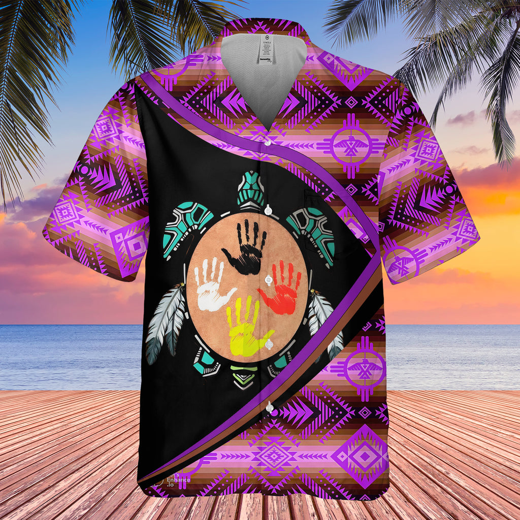 GB-HW0011293 Tribal Turtle Native Pattern Native American Hawaiian Shirt 3D