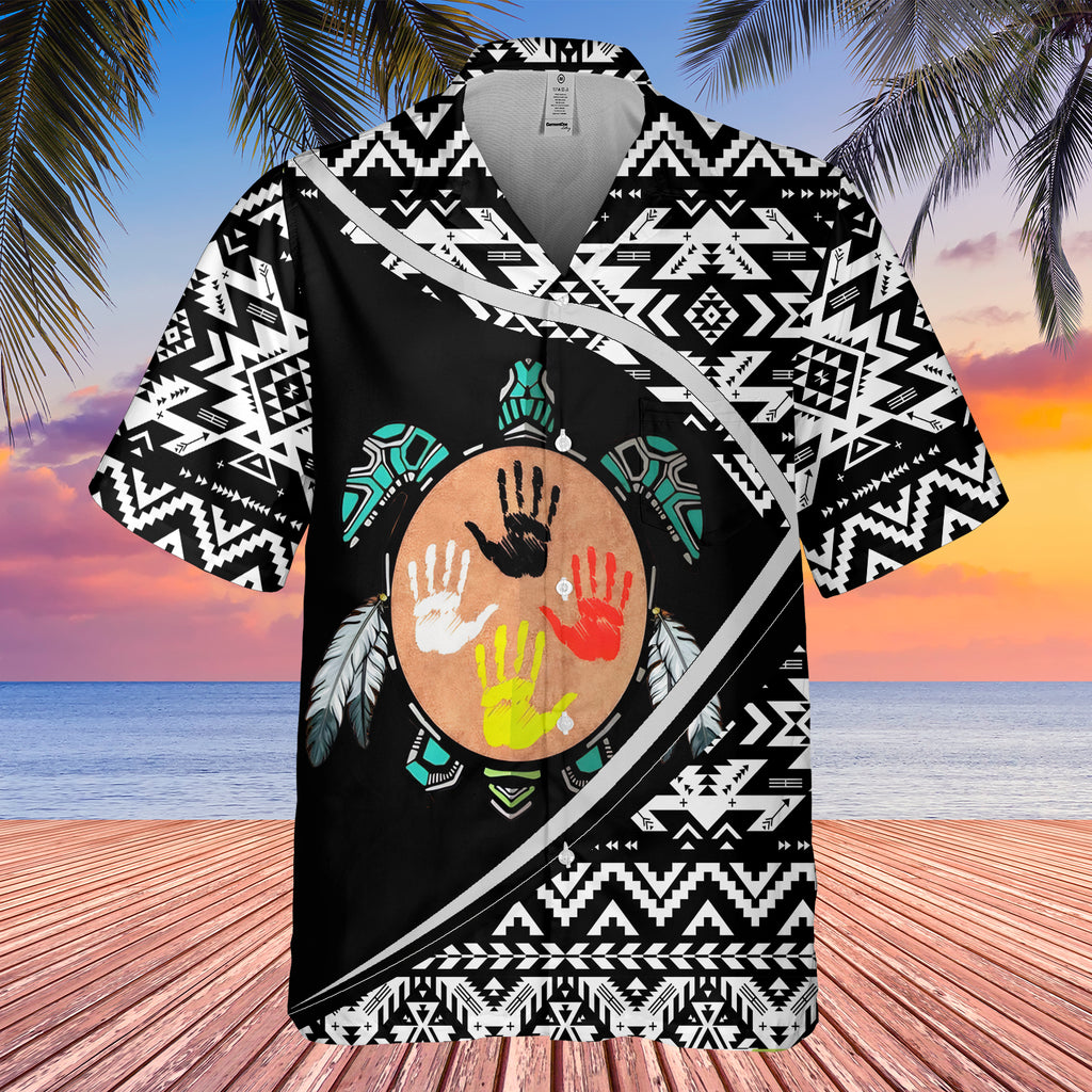 GB-HW0011296 Tribal Turtle Native Pattern Native American Hawaiian Shirt 3D