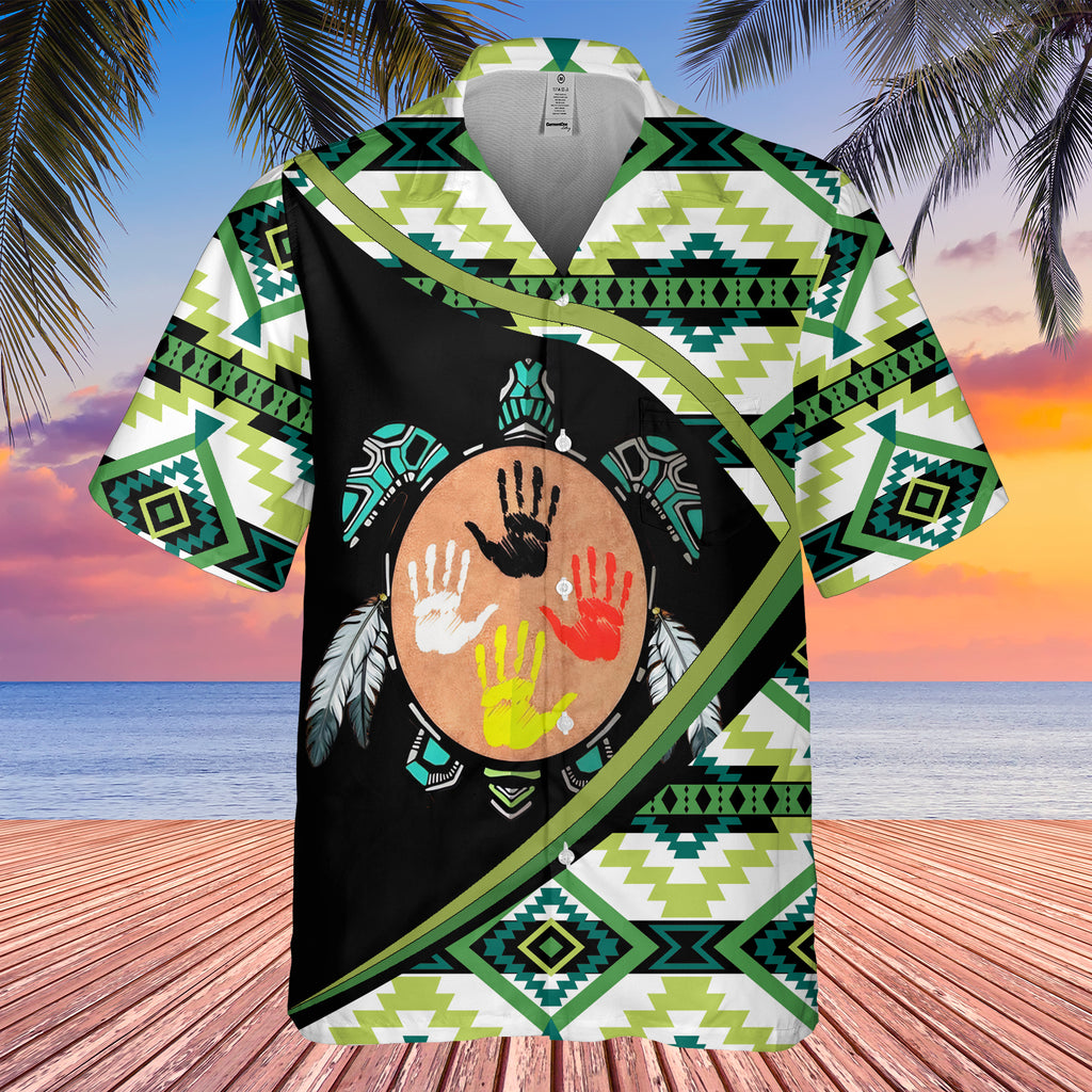 GB-HW0011297 Tribal Turtle Native Pattern Native American Hawaiian Shirt 3D