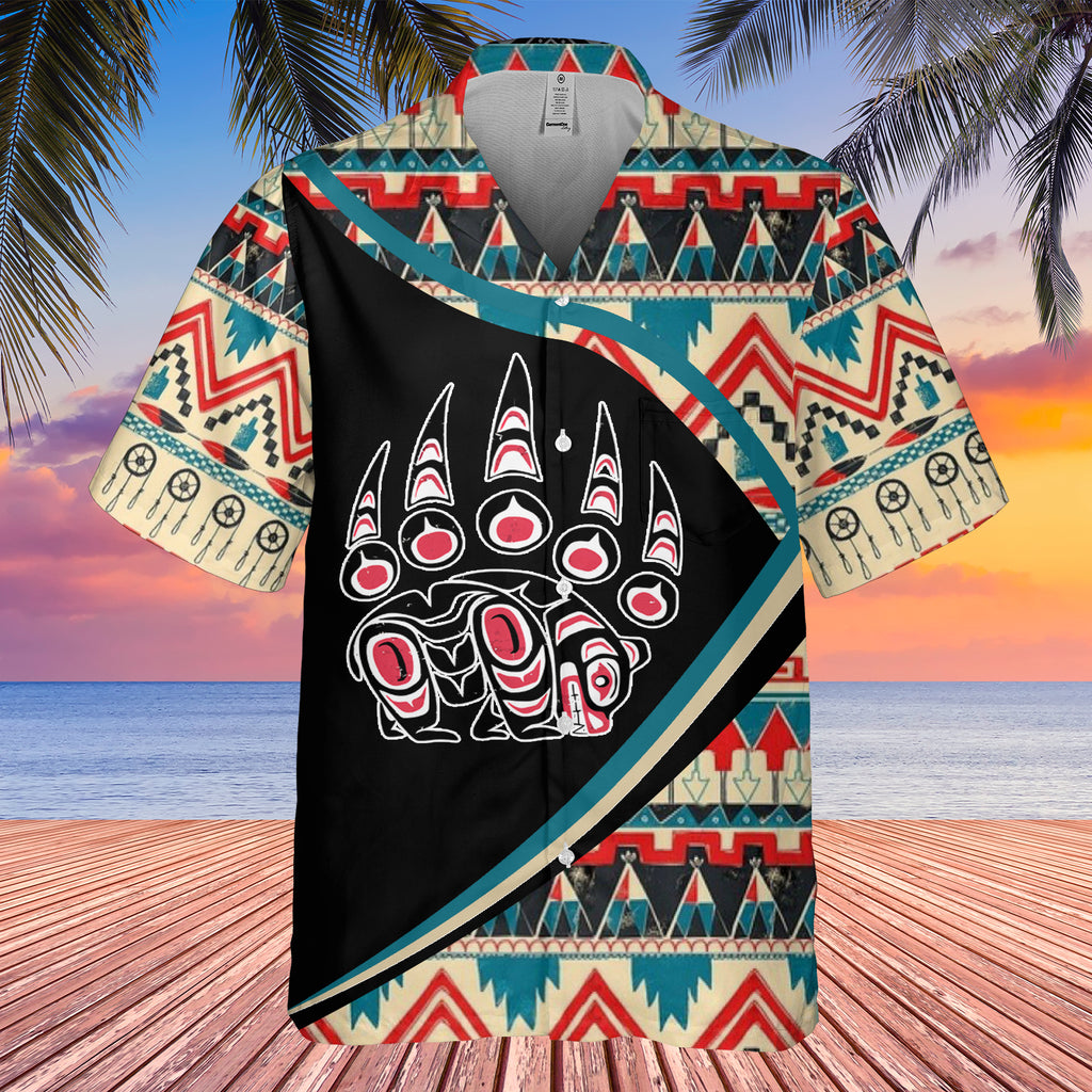 GB-HW0011299 Tribal Bear Symbol Pattern Native American Hawaiian Shirt 3D