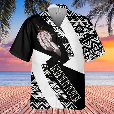 GB-HW001129 Tribe Design Native American Hawaiian Shirt 3D