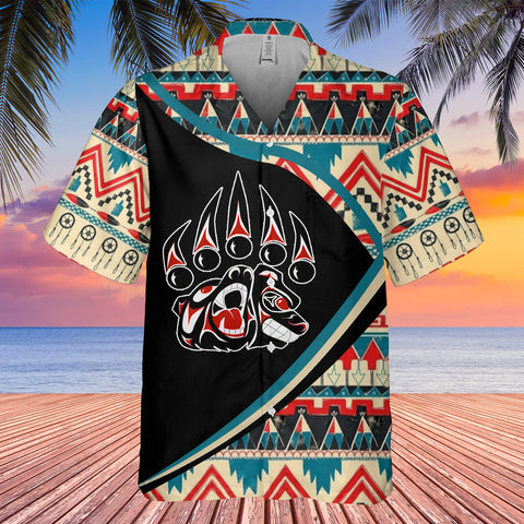 GB-HW0011300 Tribal Bear Symbol Pattern Native American Hawaiian Shirt 3D