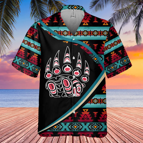 GB-HW0011302 Tribal Bear Symbol Pattern Native American Hawaiian Shirt 3D