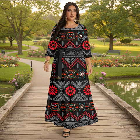 GB-HW0011306 Native American Women Maxi Dress Plus Size