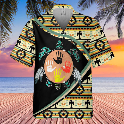 GB-HW0011308 Tribal Turtle Pattern Native American Hawaiian Shirt 3D