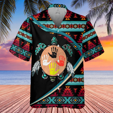 GB-HW0011310 Turtle Pattern Native American Hawaiian Shirt 3D