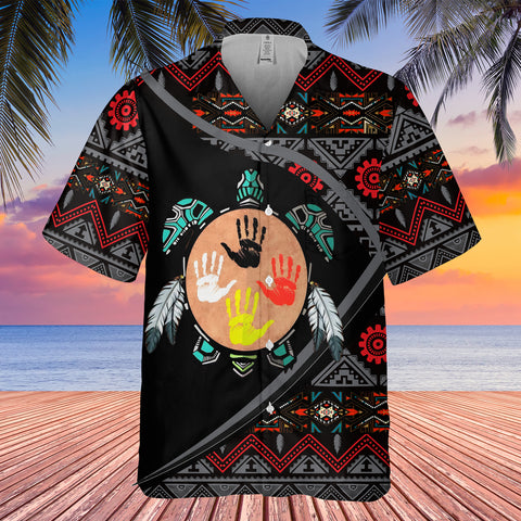 GB-HW0011311 Turtle Pattern Native American Hawaiian Shirt 3D