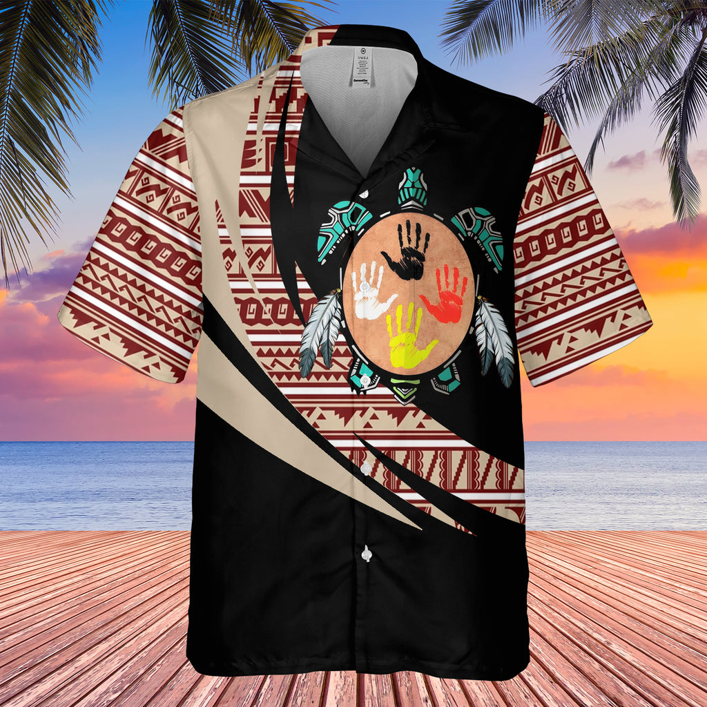 GB-HW0011312 Turtle Pattern Native American Hawaiian Shirt 3D