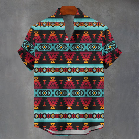 GB-HW0011313 Native American Men Stand Collar Shirt